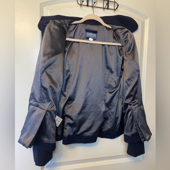 Collectif Vintage London Navy Blue Blazer Jacket - Picture 4 of 11